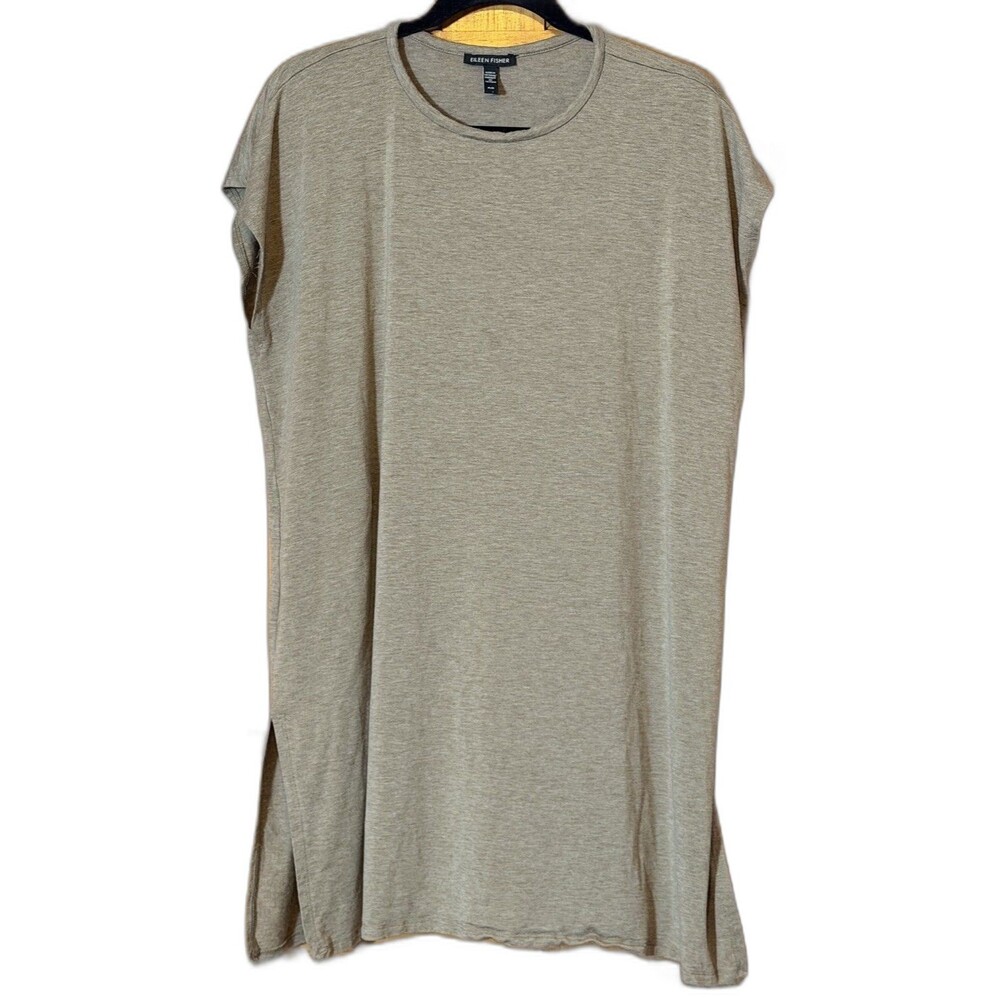 Eileen Fisher Tencel Short Sleeve Knit Tunic Top Size M EUC Lagenlook Luxury